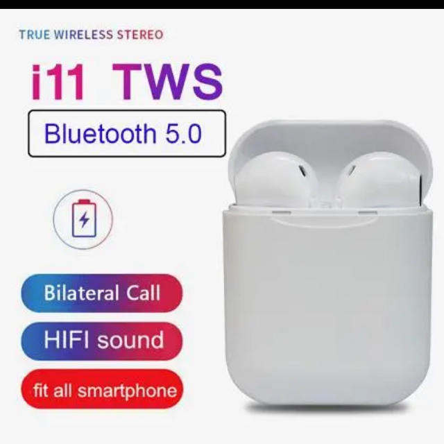 iPhone(アイフォーン)のi11イヤホン 最安値 アップグレード ワイヤレスイヤフォン Bluetooth スマホ/家電/カメラのオーディオ機器(ヘッドフォン/イヤフォン)の商品写真