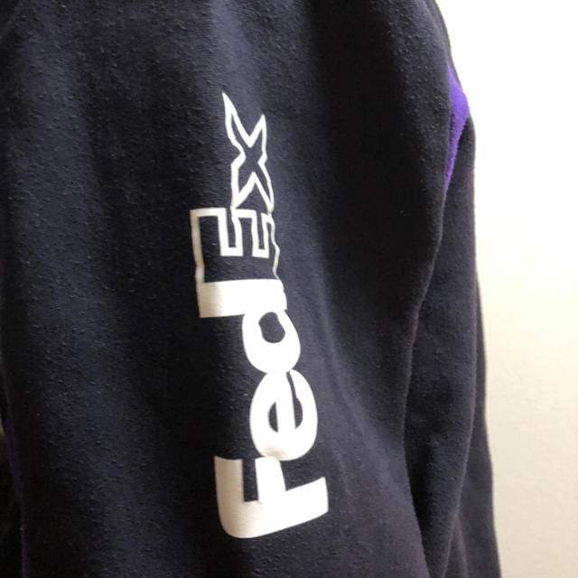 90s FedEx ポロ スウェット 紫 L 黒 企業物 ハーフジップ メンズのトップス(スウェット)の商品写真