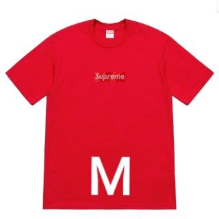 シュプリーム(Supreme)のM赤 Supreme/Swarovski Box Logo Tee(Tシャツ/カットソー(半袖/袖なし))