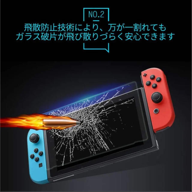 Nintendo Switch ガラスフィルム【2枚セット】 スマホ/家電/カメラのスマホアクセサリー(保護フィルム)の商品写真