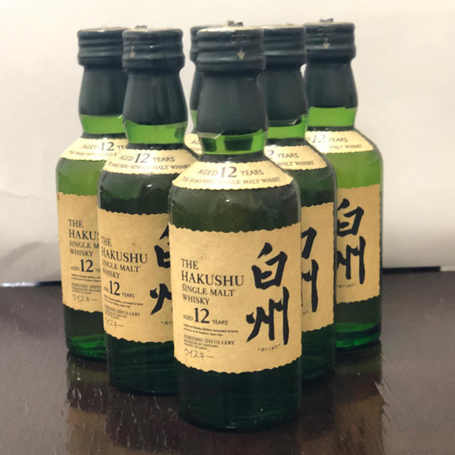 サントリー(サントリー)の【希少】白州12年 ミニボトル 6本セット 食品/飲料/酒の酒(ウイスキー)の商品写真