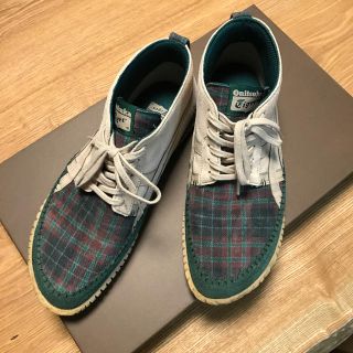 オニツカタイガー(Onitsuka Tiger)のオニツカタイガー  スニーカー ハイカット チェック柄 グリーン系 スエード(スニーカー)