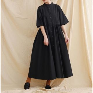 メルロー(merlot)の本日のみ出品！ MERLOT IKYU バンドカラーコットンシャツワンピース(ロングワンピース/マキシワンピース)