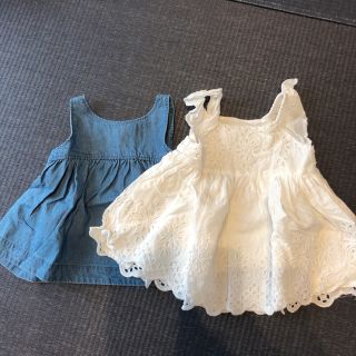 ギャップ(GAP)のフリルワンピース 0~3month 6~12M 70(ワンピース)