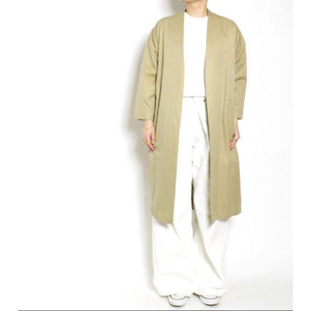 ロングコートMy_ no coller gaba coat