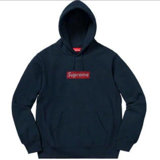 送込 M Supreme Swarovski Box Logo Hooded