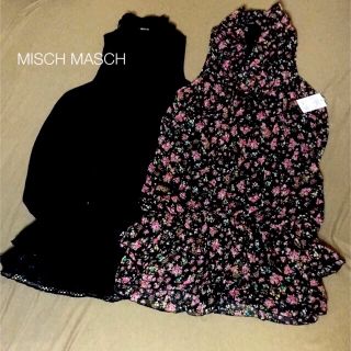 ミッシュマッシュ(MISCH MASCH)の*.•:*.美品*•:* 花柄&ブラック ワンピース ２枚セット(ミニワンピース)