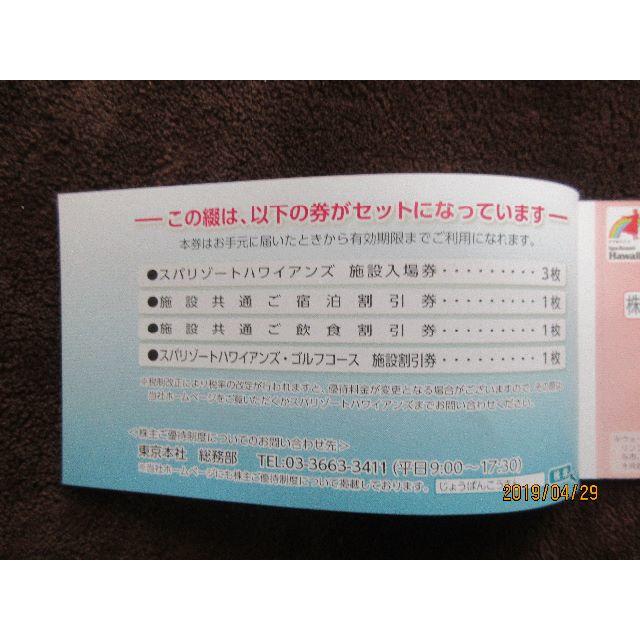 常磐興産　株主優待　スパリゾートハワイアンズ　施設入場券 チケットの施設利用券(プール)の商品写真