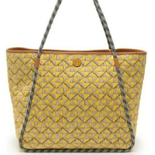 トリーバーチ(Tory Burch)のお値下げ【トリーバーチ】ストローレザートート(かごバッグ/ストローバッグ)