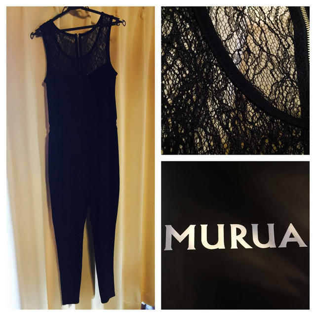 MURUA(ムルーア)のムルーア/レースロンパース/ブラック レディースのパンツ(オールインワン)の商品写真