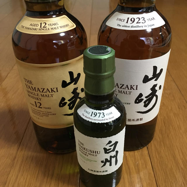 山崎12年 700ml、山崎nv 700ml、白州nv 180ml