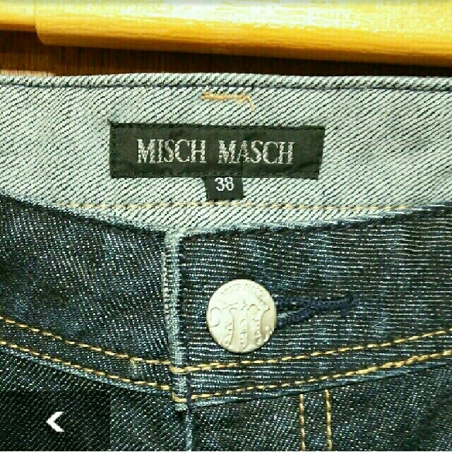 MISCH MASCH(ミッシュマッシュ)の新品未使用 ミッシュマッシュ レース リボン デニム ジーンズ インディゴ ３８ レディースのパンツ(デニム/ジーンズ)の商品写真