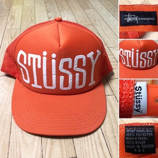 ステューシー(STUSSY)の新品同様❗️STUSSY ステューシー ビッグロゴ キャップ オレンジ(キャップ)