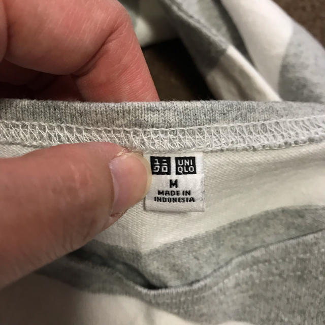 UNIQLO(ユニクロ)のUNIQLO ボーダー カットソー ボートネック 長袖 メンズのトップス(Tシャツ/カットソー(七分/長袖))の商品写真