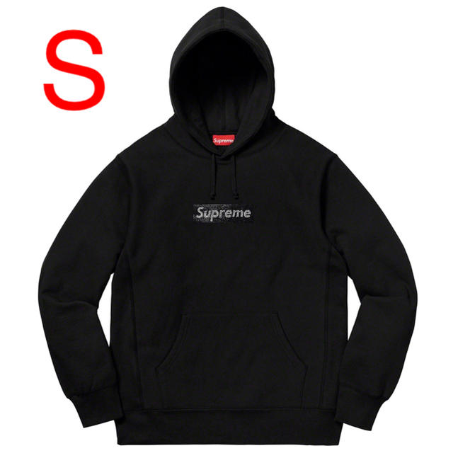 Supreme - 【Sサイズ】シュプリーム スワロフスキー ボックスロゴ フーディー ブラック 黒