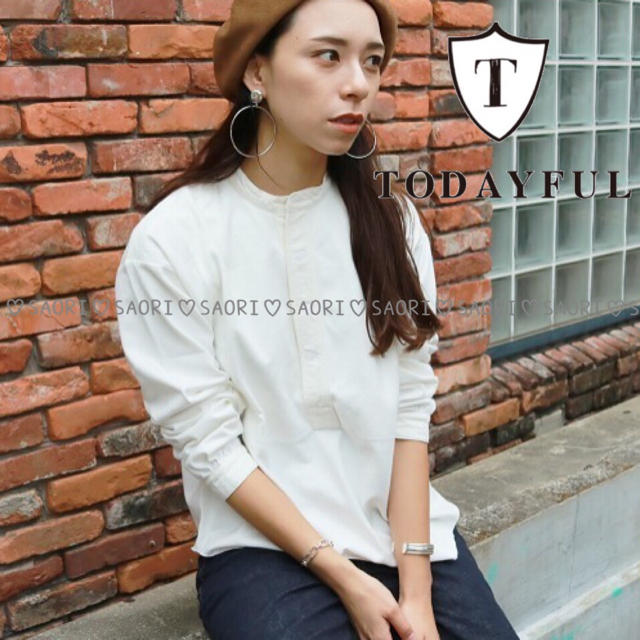 TODAYFUL(トゥデイフル)のTODAYFUL【美品】Vintage Henlyneck Tops レディースのトップス(シャツ/ブラウス(長袖/七分))の商品写真