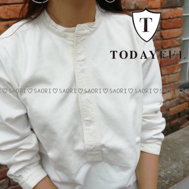 TODAYFUL(トゥデイフル)のTODAYFUL【美品】Vintage Henlyneck Tops レディースのトップス(シャツ/ブラウス(長袖/七分))の商品写真