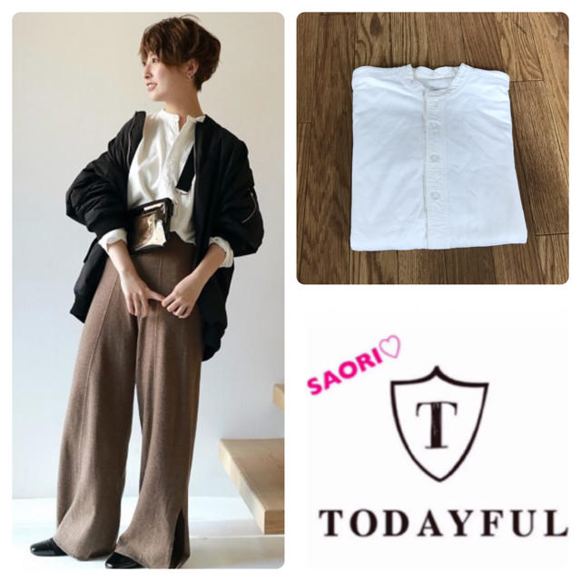 TODAYFUL(トゥデイフル)のTODAYFUL【美品】Vintage Henlyneck Tops レディースのトップス(シャツ/ブラウス(長袖/七分))の商品写真