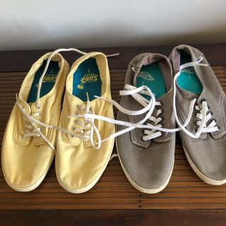 ヴァンズ(VANS)のVANS サーフライン スニーカー 二足セット 23.5 グレー イエロー(スニーカー)