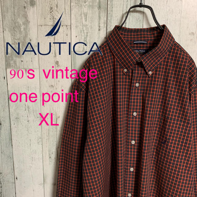 NAUTICA(ノーティカ)の90's ノーティカ ワンポイントロゴ 刺繍  BD チェック シャツ 美品 メンズのトップス(シャツ)の商品写真