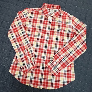 イオン(AEON)のチェックシャツ 赤 Lサイズ(シャツ/ブラウス(長袖/七分))