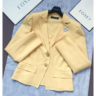 フォクシー(FOXEY)のFOXEY✨ストレッチダブルフェイスジャケット40(テーラードジャケット)