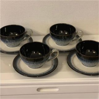 イギリス食器 Denby デンビー ヘイロー ティーカップ&ソーサー 4客(食器)