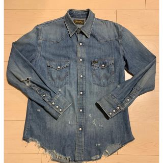 ロンハーマン(Ron Herman)の値下げ wrangler クラッシュ加工デニムシャツ  (デニム/ジーンズ)