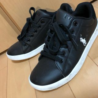 ポロラルフローレン(POLO RALPH LAUREN)のPOLO ラルフローレン 黒スニーカー23.5cm(スニーカー)