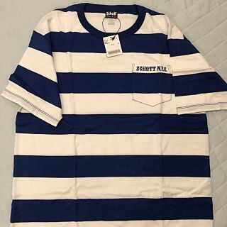 ショット(schott)の専用schott ボーダーポケットTシャツ ブルー XL仕分け袋(Tシャツ/カットソー(半袖/袖なし))