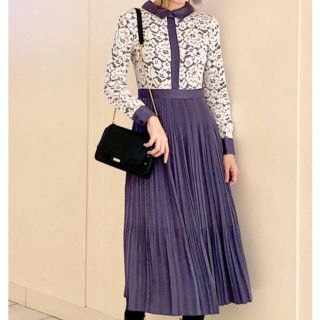 ジルスチュアート(JILLSTUART)のプリーツレースワンピース(ロングワンピース/マキシワンピース)