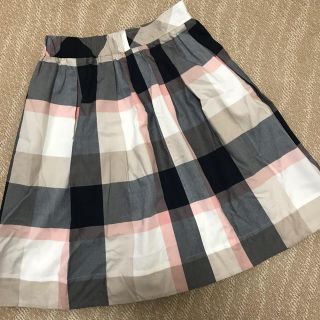 バーバリーブルーレーベル(BURBERRY BLUE LABEL)のブルーレーベルクレストブリッジ  春色チェック柄スカート(ひざ丈スカート)