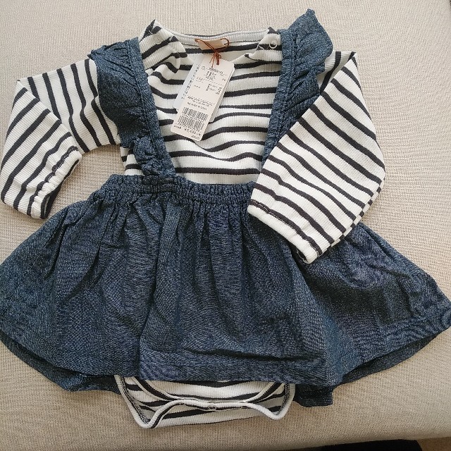 petit main(プティマイン)のpetit mainプティマインロンパーススカートセット キッズ/ベビー/マタニティのベビー服(~85cm)(ワンピース)の商品写真