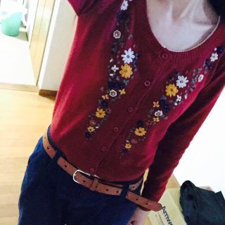 ページボーイ(PAGEBOY)の花柄刺繍カーディガン(カーディガン)