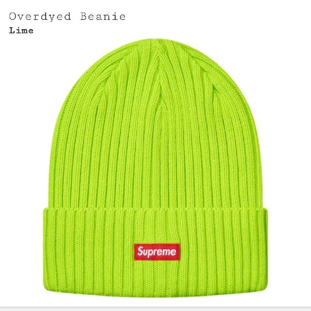 Supreme Overdyed Beanie lime