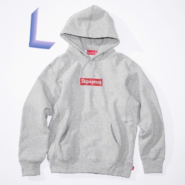 Supreme(シュプリーム)の【希少】Supreme×SWAROVSKI　boxlogoフーディ　size:L メンズのトップス(パーカー)の商品写真