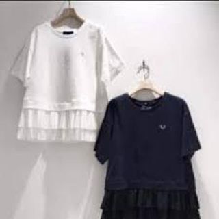 ミュベールワーク(MUVEIL WORK)のmuveil ×fred perry コラボ フリル Tシャツ カットソー(Tシャツ(半袖/袖なし))