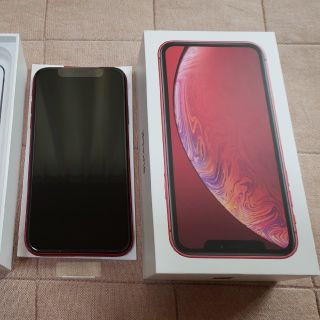 アイフォーン(iPhone)のiPhoneXR 本体 赤（レッド）64GB 　SIMロック解除・一括清算済み(スマートフォン本体)