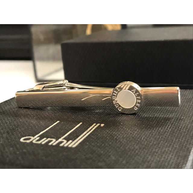 Dunhill - ダンヒル 白蝶貝 ネクタイピン タイピン 925 オーバル ロゴ 