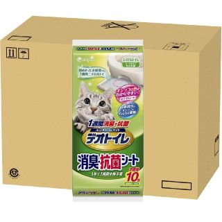 カオウ(花王)のデオトイレ 1週間消臭・抗菌シート 10枚入り×12個 (ケース販売)×3

(猫)