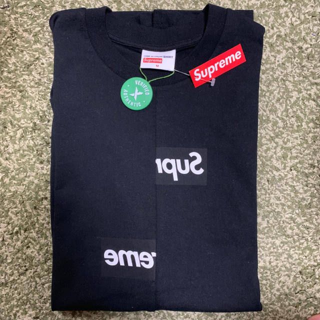 黒 M Supreme ギャルソン Tee box logoトップス