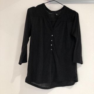 エイチアンドエム(H&M)のH&M エイチアンドエム ブラウス 七分袖 トップス ブラック 黒(シャツ/ブラウス(長袖/七分))