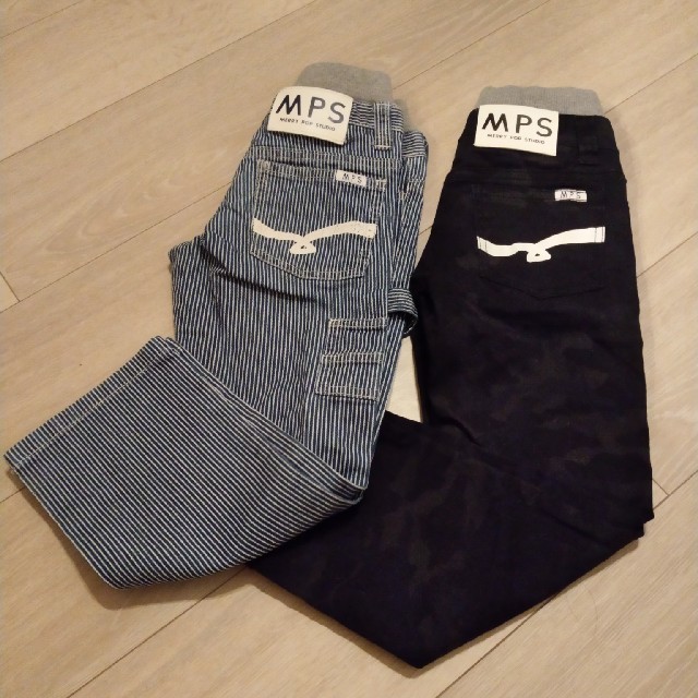 MPS(エムピーエス)のMPS　ヒッコリーパンツ　ブルー系　110 キッズ/ベビー/マタニティのキッズ服男の子用(90cm~)(パンツ/スパッツ)の商品写真