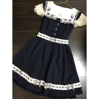 リズリサ(LIZ LISA)のLIZ LISA🎀2点セット★チェックリボンJSK＋バラ刺繍セーラートップス(セット/コーデ)