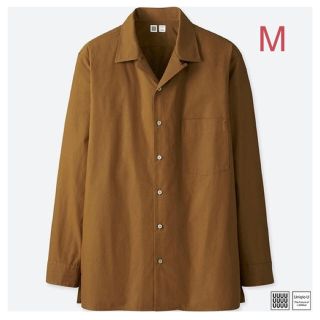 ユニクロ(UNIQLO)のユニクロ ユー MEN オープンカラーシャツ Mサイズ／ブラウン 新品タグ付き！(シャツ)