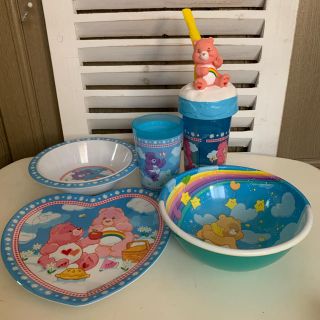 ケアベア(CareBears)のレア☆✨Care Bearsケアベア♡メラミン・プラスチック食器5点セット✨(食器)