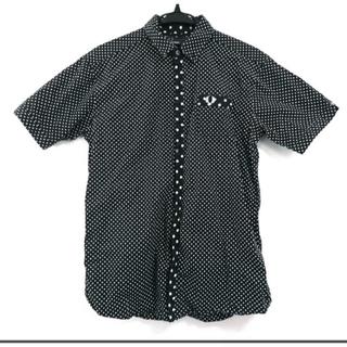 フレッドペリー(FRED PERRY)の■美品 　フレッドペリー 半袖シャツ サイズM 　メンズ 黒×白　 ドット柄(シャツ)