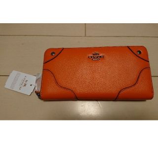 コーチ(COACH)の★COACHコーチ★グレインレザー★ラウンドファスナー長財布★オレンジ★(財布)