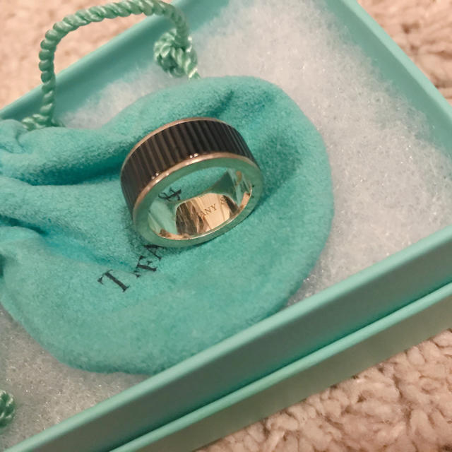 Tiffany & Co.(ティファニー)のTiffany & Co. コインエッジ リング 指輪 黒 レディースのアクセサリー(リング(指輪))の商品写真