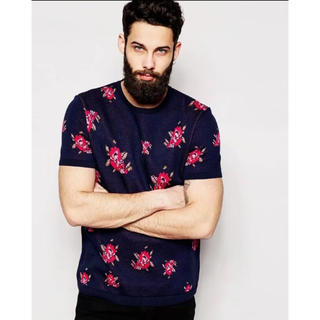 エイソス(asos)のASOS Knitted T-shirt 花柄 (Tシャツ/カットソー(半袖/袖なし))